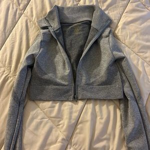 Gray Cropped Active Jacket